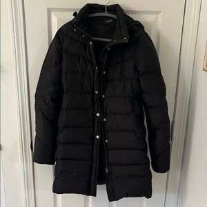 J. Crew Black Quilted Puffer Coat
